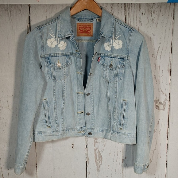 levi's floral embroidered jacket
